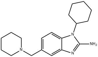 1-Cyclohexyl-5-(1-piperidinylmethyl)-1H-benzimidazol-2-amine 구조식 이미지