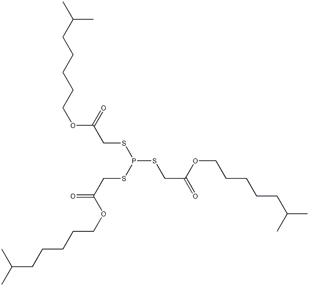 Acetic acid, 2,2',2''-(phosphinidynetris(thio))tris-, triisooctyl ester Structure