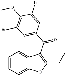 (3,5-Dibromo-4-methoxyphenyl)(2-ethyl-3-benzofuranyl)-methanone 구조식 이미지