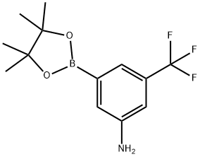 3-(4,4,5,5-Tetramethyl-1,3,2-dioxaborolan-2-yl)-5-(trifluoromethyl)aniline 구조식 이미지