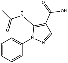5-(아세틸아미노)-1-페닐-1H-피라졸-4-카르복실산 구조식 이미지