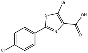 5-브로모-2-(4-클로로페닐)티아졸-4-카르복실산 구조식 이미지