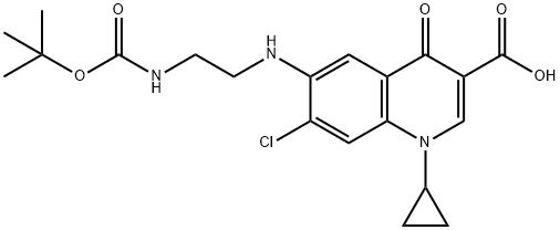 6-[(2-tert-Butoxycarbonylaminoethyl)amino]-7-chloro-1-cyclopropyl-1,4-dihydro-4-oxo-quinoline-3-carboxylic Acid 구조식 이미지