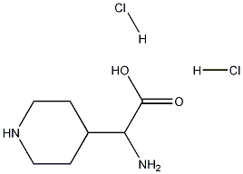 2-아미노-2-(피페리딘-4-일)아세트산이염산염 구조식 이미지