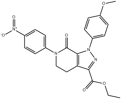 ethyl 1-(4-methoxyphenyl)-6-(4-nitrophenyl)-7-oxo-4,5,6,7-tetrahydro-1H-pyrazolo[3,4-c]pyridine-3-carboxylate 구조식 이미지