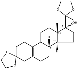 3,20-Bis(ethylenedioxy)-19-norpregna-5(10)9(11)dien-17-ol Structure