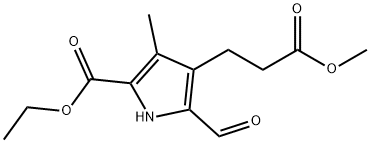 5-(에톡시카르보닐)-2-포르밀-4-메틸-1H-피롤-3-프로판산메틸에스테르 구조식 이미지