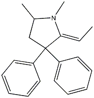 Pyrrolidine, 2-ethylidene-1,5-dimethyl-3,3-diphenyl- Structure