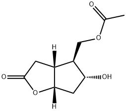 (3aR,4S,5R,6aS)-4-[(Acetyloxy)methyl]hexahydro-5-hydroxy-2H-cyclopenta[b]furan-2-one Structure