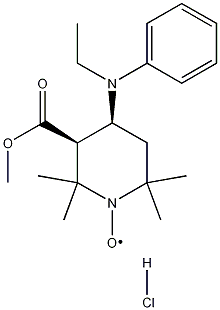 (3S,4S)-4-[(1R)-Phenylethylamino-3-methoxycarbonyl]-2,2,6,6-tetramethylpiperidine-1-oxyl Hydrochloride 구조식 이미지