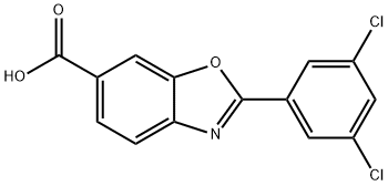 2-(3,5-Dichlorophenyl)-6-benzoxazole carboxylic acid 구조식 이미지