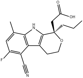 (R)-2-(5-CYANO-6-FLUORO-8-METHYL-1-PROPYL-1,3,4,9-TETRAHYDROPYRANO[3,4-B]INDOL-1-YL)ACETIC ACID Structure