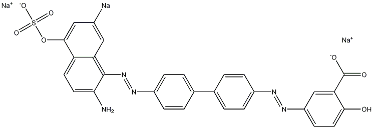 5-[[4'-[(2-Amino-5-hydroxy-7-sodiosulfo-1-naphthalenyl)azo]-1,1'-biphenyl-4-yl]azo]-2-hydroxybenzoic acid sodium salt Structure