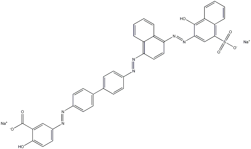 2-Hydroxy-5-[[4'-[[4-[(1-hydroxy-4-sulfo-2-naphtyl)azo]-1-naphtyl]azo]-1,1'-biphenyl-4-yl]azo]benzoic acid disodium salt Structure