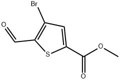2-Thiophenecarboxylic acid, 4-bromo-5-formyl-, methyl ester 구조식 이미지