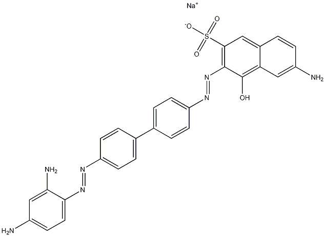 6-Amino-4-hydroxy-3-[[4'-[(2,4-diaminophenyl)azo]-1,1'-biphenyl-4-yl]azo]naphthalene-2-sulfonic acid sodium salt 구조식 이미지