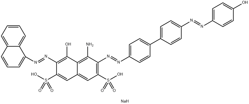 4-Amino-5-hydroxy-3-[[4'-[(4-hydroxyphenyl)azo]-1,1'-biphenyl-4-yl]azo]-6-(1-naphtylazo)-2,7-naphthalenedisulfonic acid disodium salt 구조식 이미지