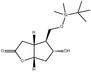(3aR,4S,5R,6aS)-4-(tert-Butyldimethylsilyloxy)methyl-5-hydroxy-hexahydro-2H-cyclopenta[b]furan-2-one Structure