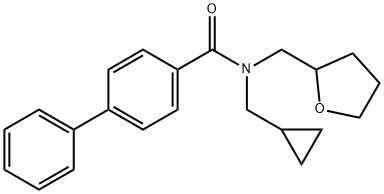 N-(cyclopropylmethyl)-N-(tetrahydro-2-furanylmethyl)[1,1'-biphenyl]-4-carboxamide 구조식 이미지