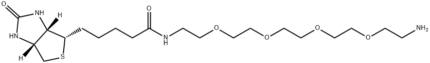 1H-Thieno[3,4-d]imidazole-4-pentanamide,N-(14-amino-3,6,9,12-tetraoxatetradec-1-yl)hexahydro-2-oxo-,(3aS,4S,6aR)- 구조식 이미지