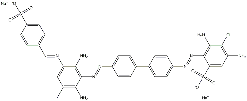 3,5-Diamino-4-chloro-2-[[4'-[[2,6-diamino-3-methyl-5-[(4-sulfophenyl)azo]phenyl]azo]-1,1'-biphenyl-4-yl]azo]benzenesulfonic acid disodium salt Structure