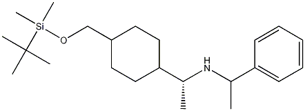 (1R)-N-((1R)-1-Phenylethyl)-1-[4-(tert-butyldimethylsilyloxymethyl)cyclohexyl]ethan-1-amine Structure
