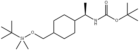 (R)-N-Boc-1-[4-(tert-butyldimethylsilyloxymethyl)cyclohexyl]ethan-1-amine 구조식 이미지