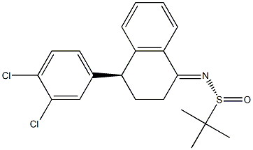 [S(R)]-N-[(4S)-4-(3,4-Dichlorophenyl)-3,4-dihydro-1(2H)-naphthalenylidene]-2-methyl-2-propanesulfinamide Structure