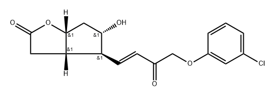 [3aa,4a(E),5b,6aa]-4-[4-(3-Chlorophenoxy)-3-oxo-1-butenyl]hexahydro-5-hydroxy-2H-cyclopenta[b]furan-2-one Structure
