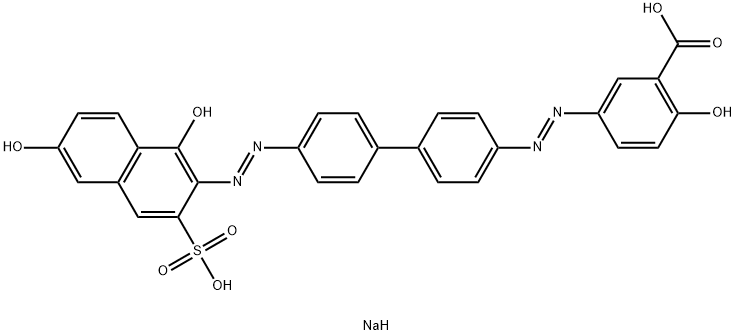 2-Hydroxy-5-[[4'-[(1,6-dihydroxy-3-sodiosulfo-2-naphthalenyl)azo]-1,1'-biphenyl-4-yl]azo]benzoic acid sodium salt Structure