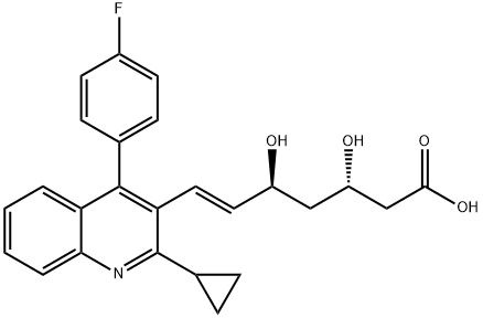 (3S,5S,6E)-7-[2-Cyclopropyl-4-(4-fluorophenyl)-3-quinolinyl]-3,5-dihydroxy-6-heptenoic acid 구조식 이미지