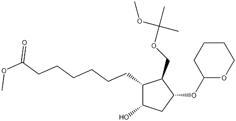 [1R-(1a,2b,3a,5a)]-5-Hydroxy-2-[(1-methoxy-1-methylethoxy)methyl]-3-[(tetrahydro-2H-pyran-2-yl)oxy]cyclopentaneheptanoic acid methyl ester Structure