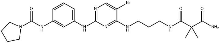 N-(3-(4-(3-(3-Amino-2,2-dimethyl-3-oxopropanamido)propylamino)-5-bromopyrimidin-2-ylamino)phenyl)pyrrolidine-1-carboxamide Structure