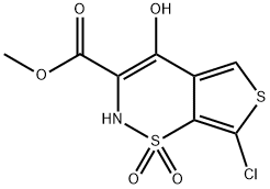 6-chloro-4-hydroxy-3-metho-xycarbonyl-2H-thieno[2,3-e]-1,2-thiazine-1,1-dioxide 구조식 이미지