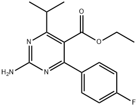 Ethyl 4-(4-Fluorophenyl)-6-isopropyl-2-amino-pyrimidine-5-carboxylate 구조식 이미지