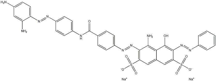 4-Amino-3-((4-(((4-((2,4-diaminophenyl)azo)phenyl)amino)carbonyl)phenyl)azo)-5-hydroxy-6-(phenylazo)-2,7-naphthalenedisulfonic acid, disodium salt 구조식 이미지