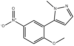 5-(2-Methoxy-5-nitrophenyl)-1-methyl-1H-pyrazole 구조식 이미지