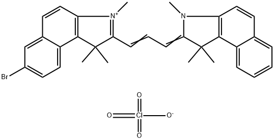 2-[3-(7-Bromo-1,1,3-trimethyl-1,3-dihydrobenzo[e]indol-2-ylidene)propenyl]-1,1,3-trimethyl-1H-benzo[e]indolium perchlorate Structure