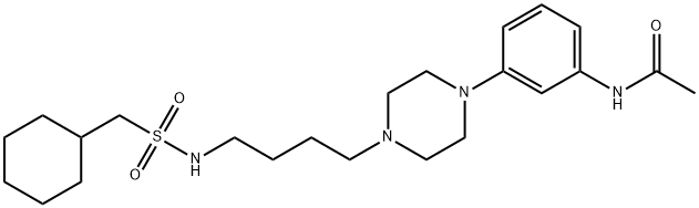N-[3-[4-[4-[(Cyclohexylmethylsulfonyl)amino]butyl]piperazin-1-yl]phenyl]acetamide Structure