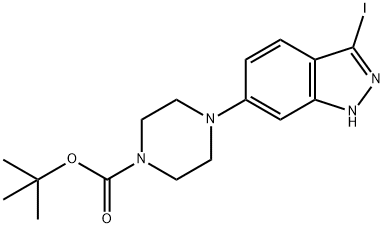 Tert-Butyl 4-(3-iodo-1H-indazol-6-yl)piperazine-1-carboxylate 구조식 이미지