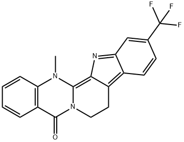 8,14-Dihydro-14-methyl-11-(trifluoromethyl)-indolo[2',3':3,4]pyrido[2,1-b]quinazolin-5(7H)-one 구조식 이미지