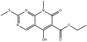 ethyl 5-hydroxy-8-methyl-2-(methylthio)-7-oxo-7,8-dihydropyrido[2,3-d]pyrimidine-6-carboxylate 구조식 이미지