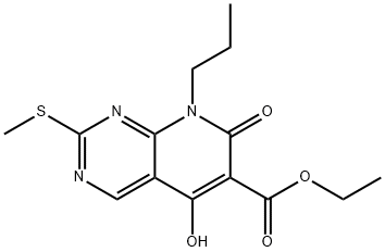 ethyl 5-hydroxy-2-(methylthio)-7-oxo-8-propyl-7,8-dihydropyrido[2,3-d]pyrimidine-6-carboxylate 구조식 이미지