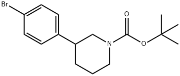 3-(4-Bromophenyl)piperidine-1-carboxylic acid tert-butyl ester 구조식 이미지