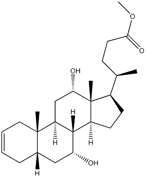 (5beta,7alpha,12alpha)-7,12-Dihydroxychol-2-en-24-oic산메틸에스테르 구조식 이미지