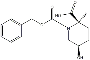 (2R,5R)-5-Hydroxy-1,2-piperidinedicarboxylic acid 2-methyl 1-benzyl ester Structure