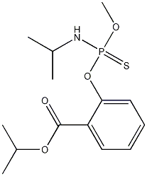 Benzoic acid, 2-((methoxy((1-methylethyl)amino)phosphinothioyl)oxy)-,1-methylethyl ester 구조식 이미지