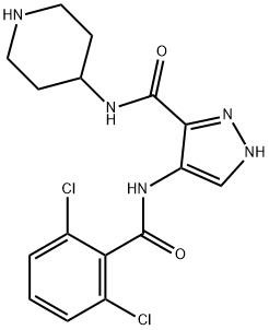 4-[(2,6-dichlorobenzoyl)amino]-N-4-piperidinyl1H-pyrazole-3-carboxamide 구조식 이미지