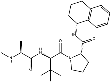 L-Prolinamide, N-methyl-L-alanyl-3-methyl-L-valyl-N-[(1R)-1,2,3,4-tetrahydro-1-naphthalenyl]- (9CI) Structure