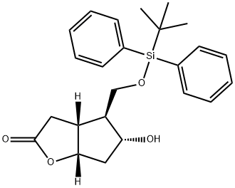 (3aR,4S,5R,6aS)-4-(tert-Butyldiphenylsilyloxy)methyl-5-hydroxy-hexahydro-2H-cyclopenta[b]furan-2-one 구조식 이미지